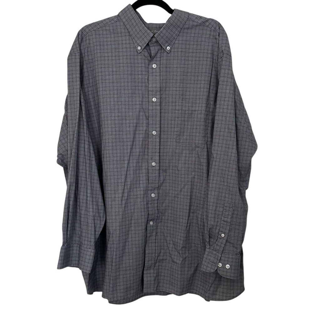 Daniel Cremieux Signature Collection Shirt Blue Plaid Burgandy Stripe Size XXL